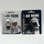 Lil Wayne "I AM MUSIC" custom minifigure with #15 Carter jersey, white hat, and microphone accessory.