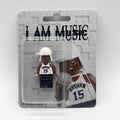 Lil Wayne "I AM MUSIC" custom minifigure in #15 Carter jersey, with white hat and microphone.